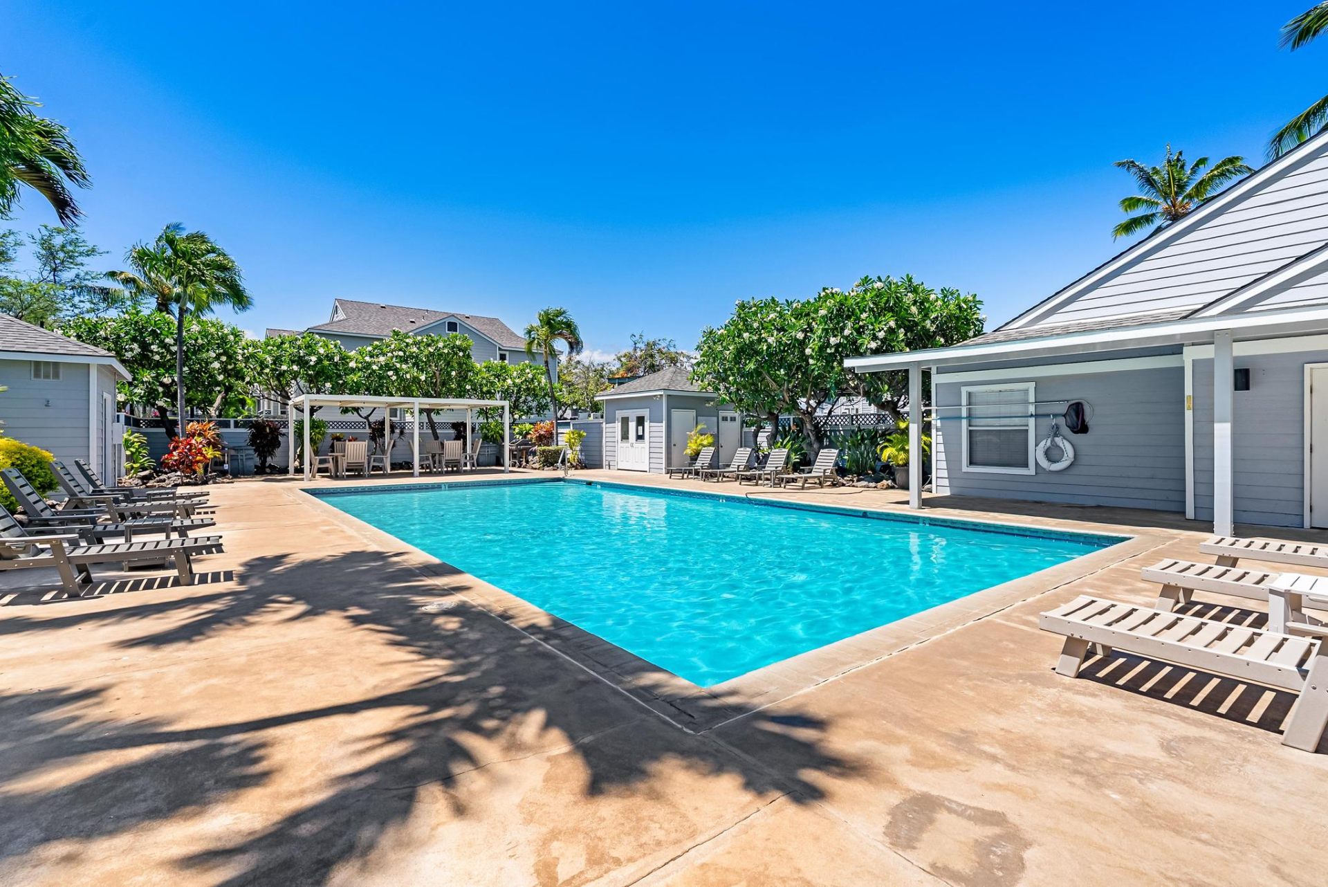 Wide view of the resort-style swimming pool