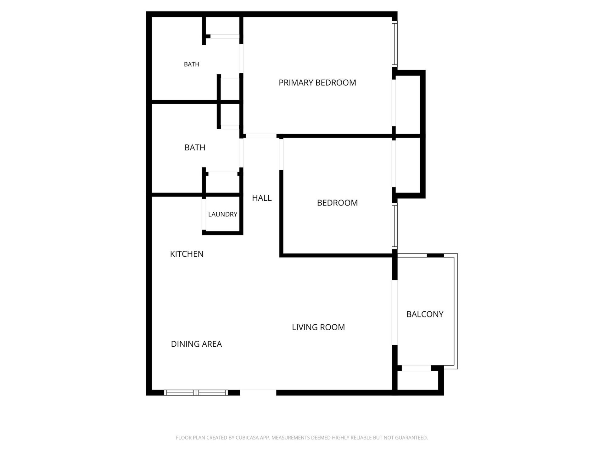 Floor plan of Fairway Terrace D202 — 2 bed, 2 bath with kitchen, dining area, living room, and balcony